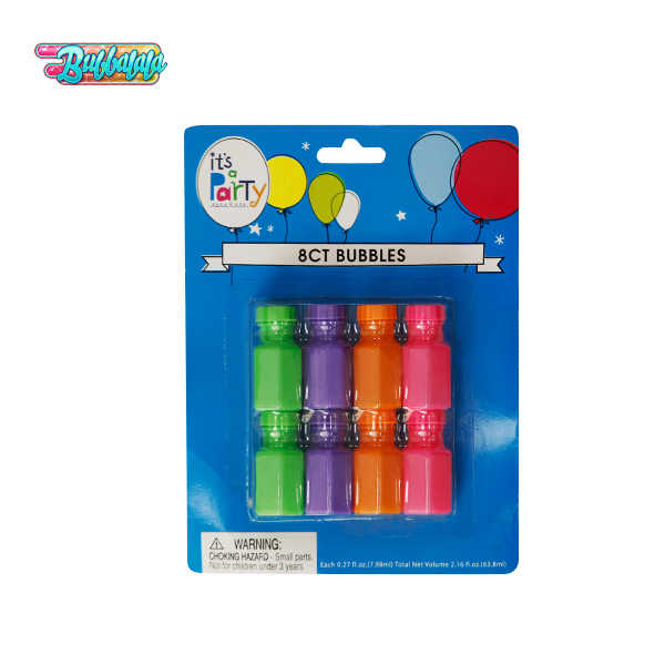 8 Bottles of Multicolor Bubble Water