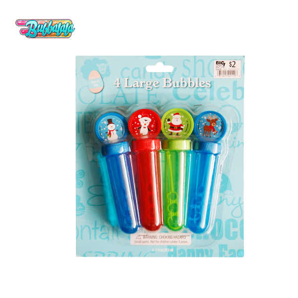 4 Packs of Christmas Bubble Tubes Bubble Water Toys